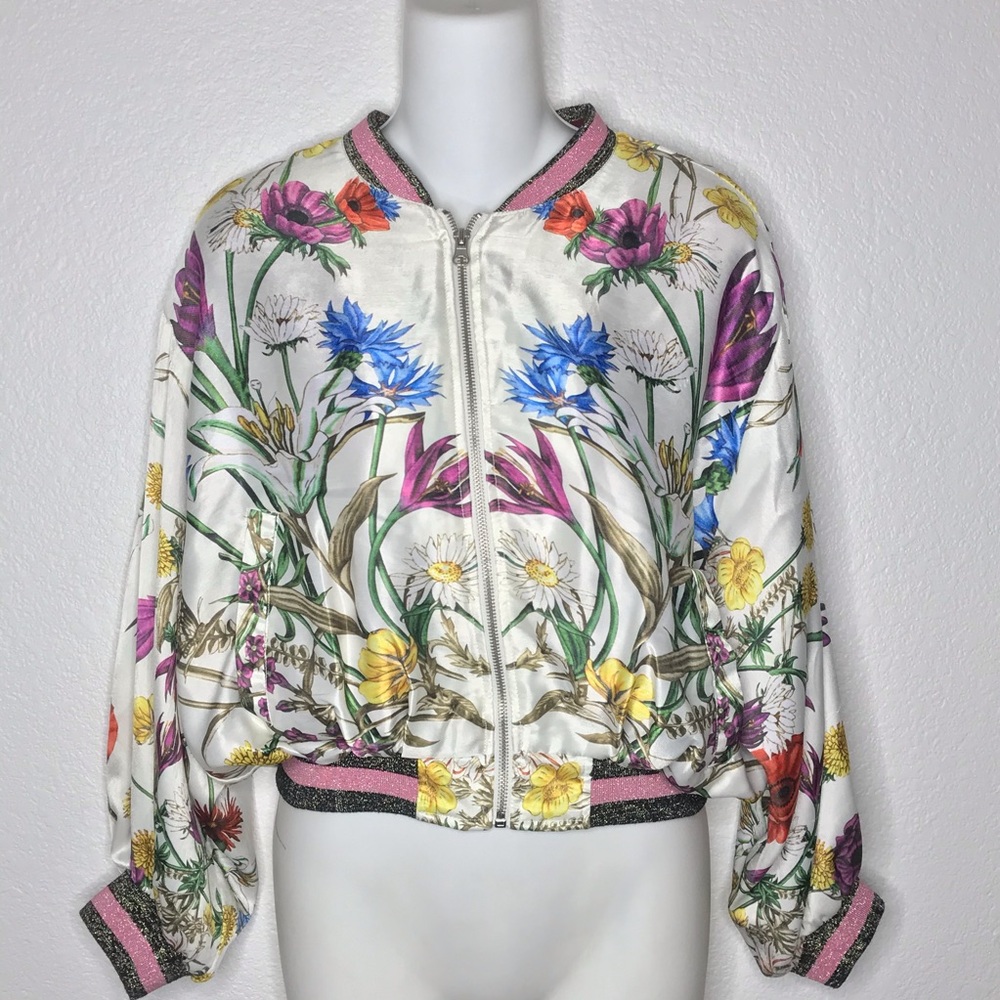 Anthropologie elevenses Rubie floral bomber jacket - Picture 4 of 12
